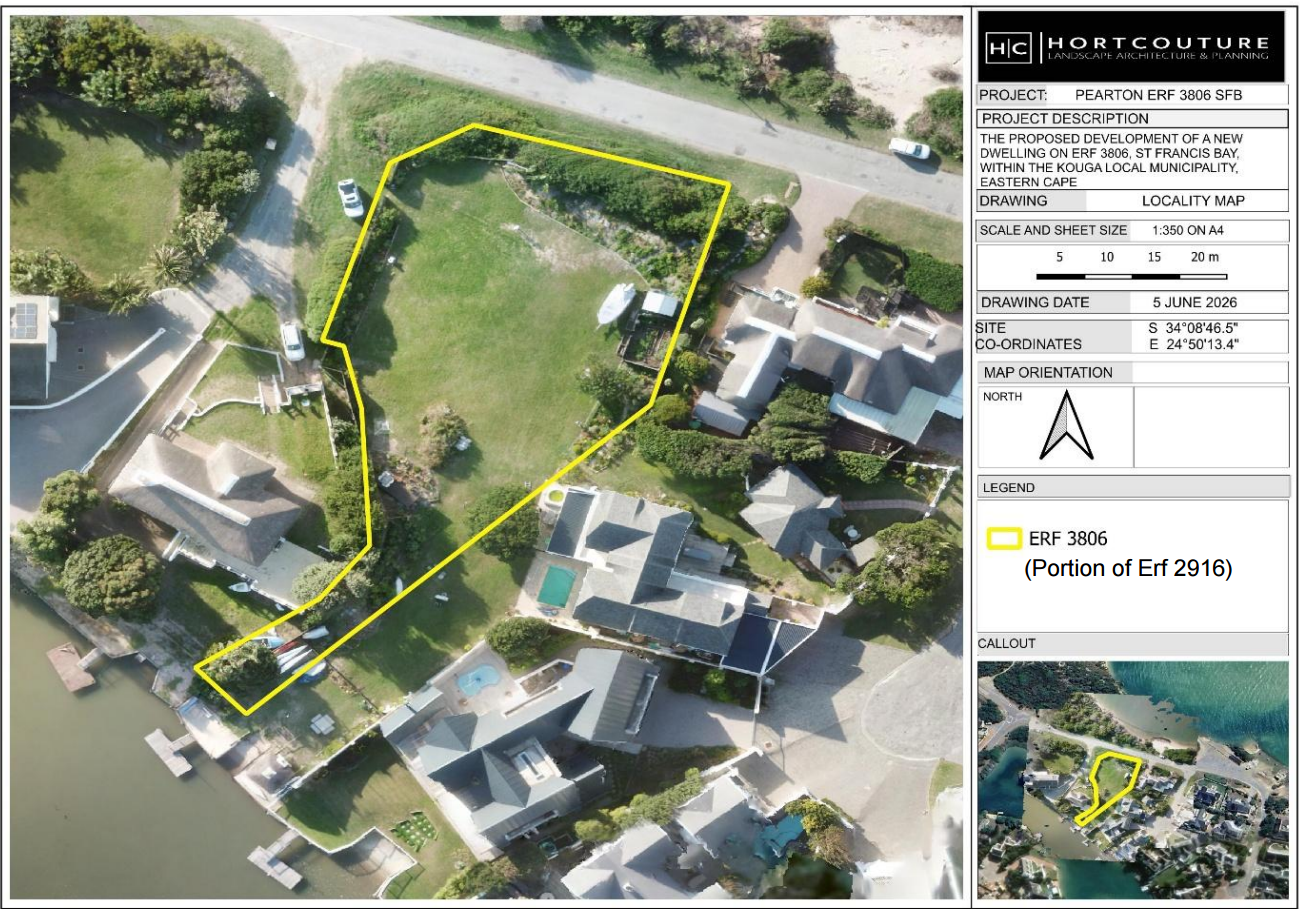 Site photo 1 for Proposed new dwelling on Erf 3806 (portion of Erf 2916), Sea Vista, St Francis Bay